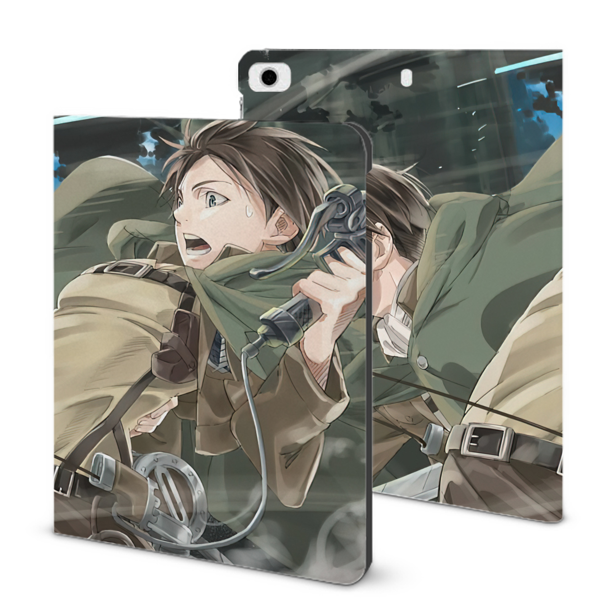 （画像用） 進撃の巨人 Attack on Titan IPad ケース ブック型 PUレザー TPU 耐衝撃 軽量 薄型 ペン収納なし 全面保護 IPad 各モデル対応